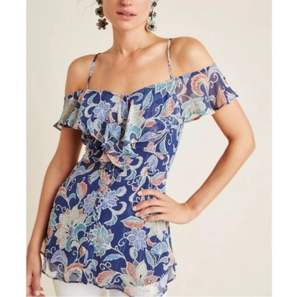 Maeve Anthropologie Mariposa cold shoulder blouse - Picture 4 of 8